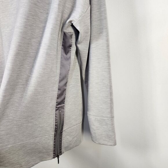 White House Black Market Women Top Medium Petite Light Gray Funnel Neck Side Zip - Picture 4 of 11